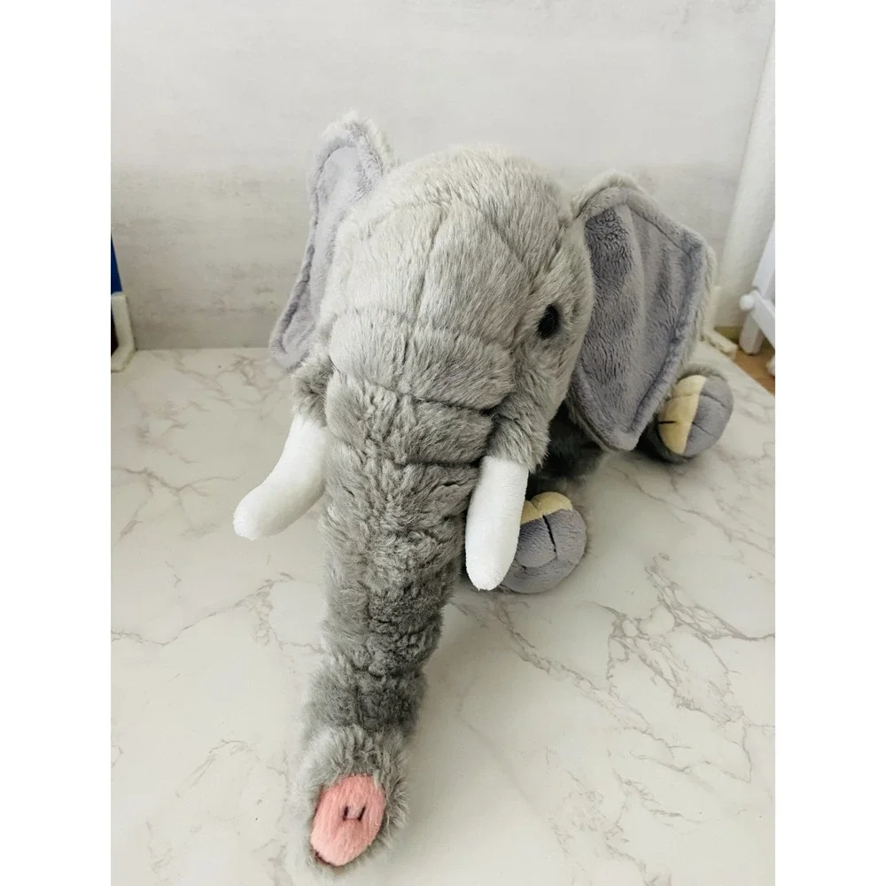 FAO Schwarz Gray Elephant Plush Laying Down Floppy Stuffed Animal 2018
